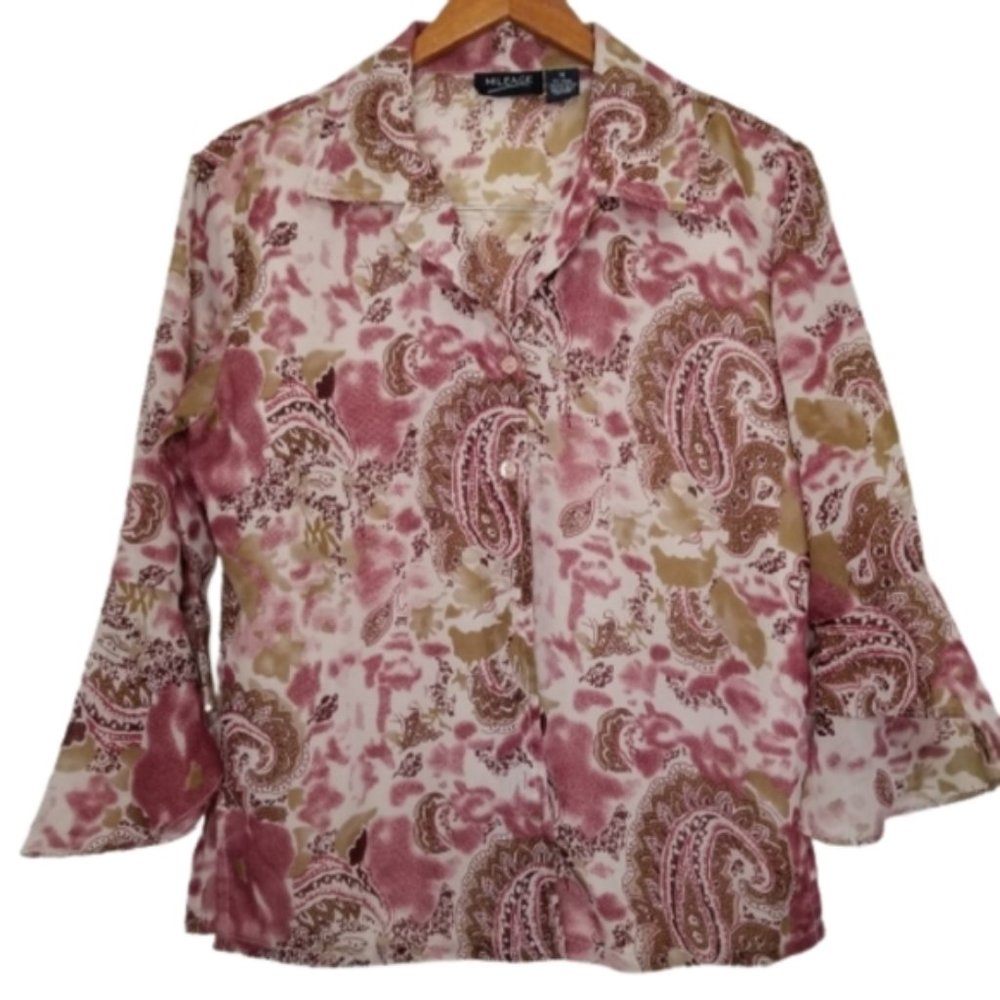Women's, Mileage, paisley, Bell Sleeve Top, MEDIUM